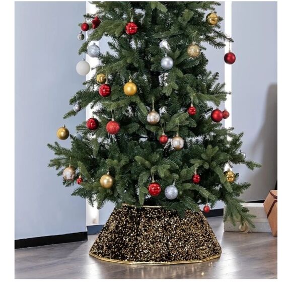 Black and Gold Sequin Tree Collar - Picture 5 of 6